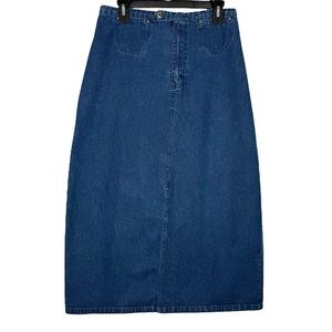 Vintage Ladies’ Long Modest High Waist Cotton Denim Skirt